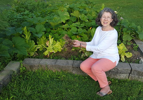 Owner Carol Carlotta in the garden