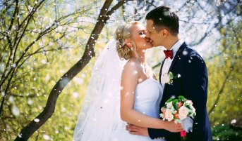 Vermont Destination Wedding - Bride and Groom Outside